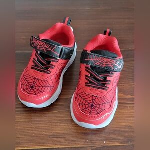 Kids Red Spider Web Light-up Sneakers